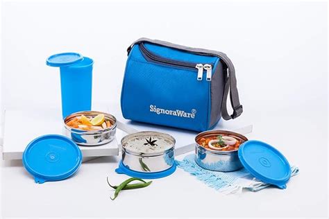 signoraware best stainless-steel lunch box set 4 with bag|Buy SignoraWare Best Stainless.